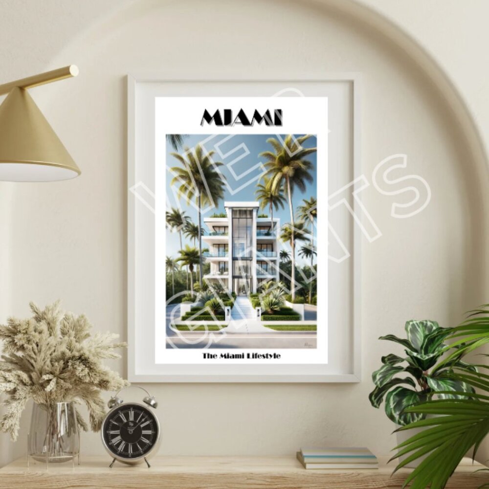 Aesthetic Modern Art- Miami "The Miami Lifestyle" Art Print 11X17